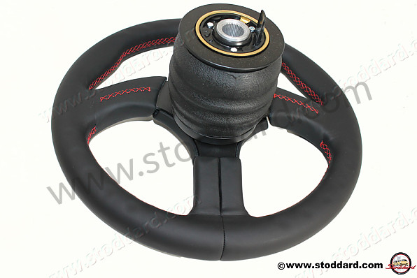 000043161158YR - Factory Sports Steering Wheel With Red Stitching And Embossed Porsche Logo. 911 1974-1989 for Porsche 
