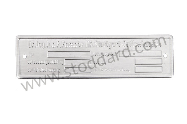 00070110100GW - Chassis Identification Plate For 356A 1600 0 - Kit Bundle for Porsche 