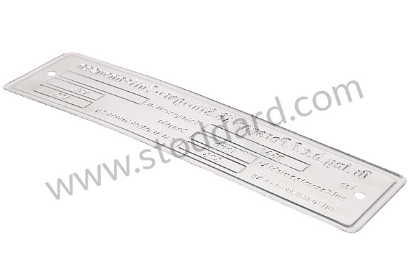 00070110102 - 356 / Chassis Identification Plate For 356 Prea for Porsche 