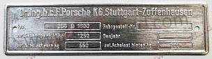 Chassis Identification Plate For 356 B 1600 Heizeinrichtung (heating Device) Type Is Blank  (00070110104)