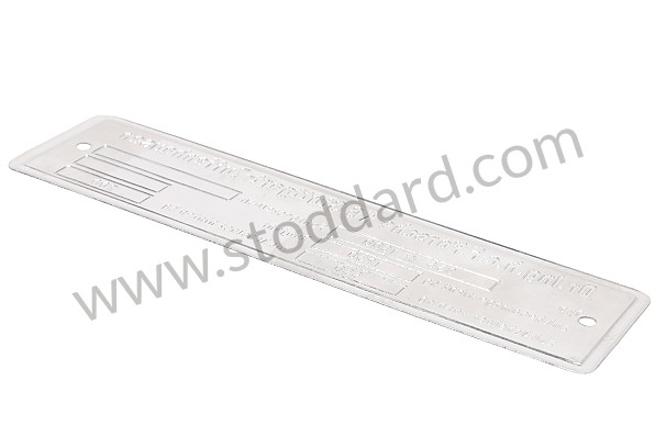 00070110104 - Chassis Identification Plate For 356 B 1600 Heizeinrichtung (heating Device) Type Is Blank for Porsche 