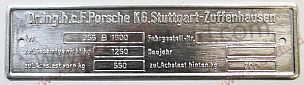 Chassis Identification Plate For 356 B 1600 Heizeinrichtung (heating Device) Type Is Blank - Kit Bundle  (00070110104GW)