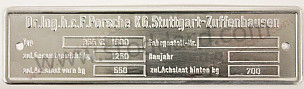 Chassis Identification Tag 356C 1600  (00070110105)