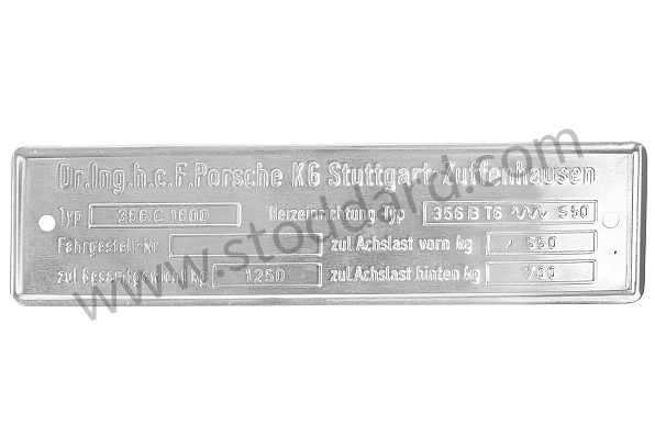 00070110106 - Chassis Identification Tag 356C / 1600 Reutter for Porsche 