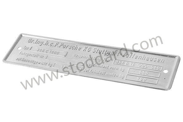 00070110106 - Chassis Identification Tag 356C / 1600 Reutter for Porsche 