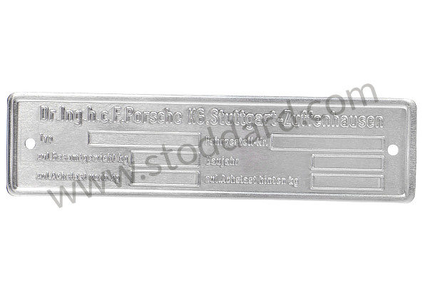 00070110108 - Chassis Identification Tag, Blank For 911 / 906 for Porsche 