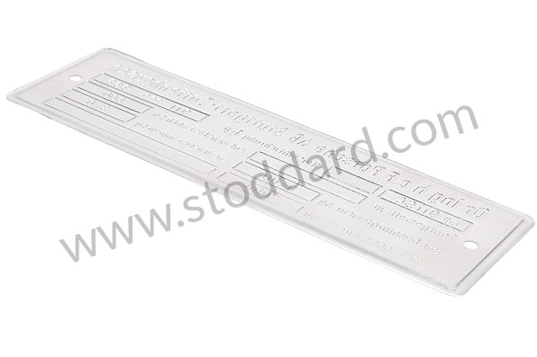 00070110115 - Chassis Identification Tag 911sc F 1978-1983 for Porsche 911 78-83 &bull; 1980 &bull; 3.0Sc &bull; Targa &bull; Manual Gearbox, 5 Speed