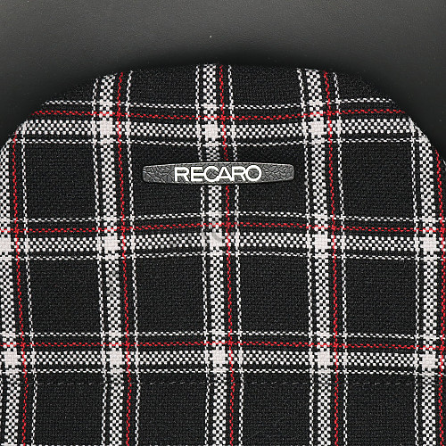 087000B28 - Recaro Classic Pole Position Abe Seat, Black Leather With Checkered Plaid Insert for Porsche 
