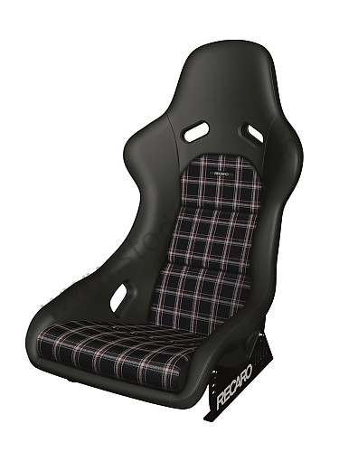 087000B28 - Recaro Classic Pole Position Abe Seat, Black Leather With Checkered Plaid Insert for Porsche 