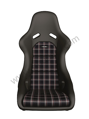 087000B28 - Recaro Classic Pole Position Abe Seat, Black Leather With Checkered Plaid Insert for Porsche 