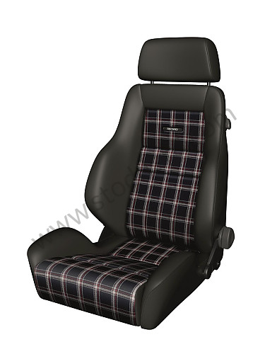 089000B28 - Recaro Classic Ls Seat, Black Leather With Checkered Plaid Insert for Porsche 