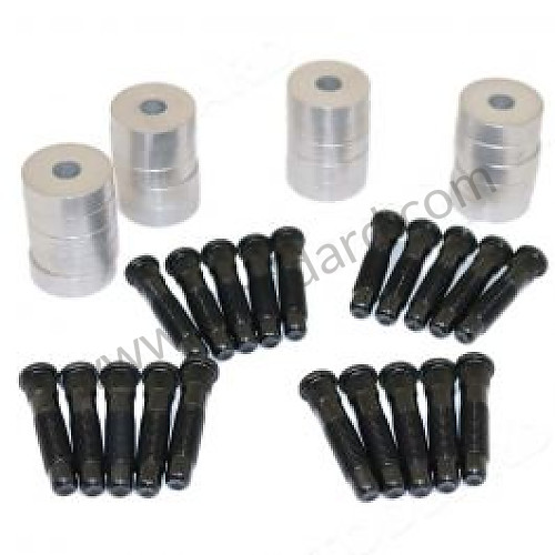 35639890200 - 12mm Wheel Spacers with Bull Nosed Studs, Set of 20 for 356 356A 356B from Willhoit Restoration. for Porsche 