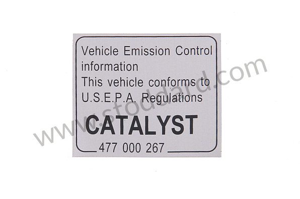 477000267 - Catalyst Emissions Decal For 911 924 928 944 968 Boxster for Porsche 