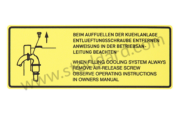 477000269C - Decal For Cooling System Vent Plug For 924 Turbo And 944 for Porsche 