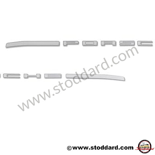 477853635C - Porsche Decal For Back Trunk Panel. Silver For 924 944 for Porsche 