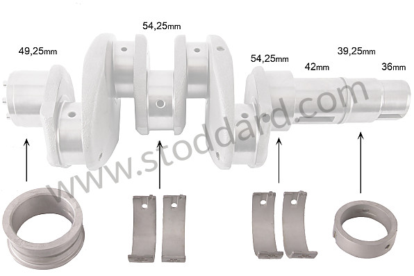 NLA10013865 - Main Bearing Set, Steel, For 356C And 912 55mm Crank. Standard Case/3rd .75mm Inside Crank. for Porsche 356C &bull; 1963 &bull; 1600 C (616/15) &bull; Cabrio C &bull; Manual Gearbox, 4 Speed