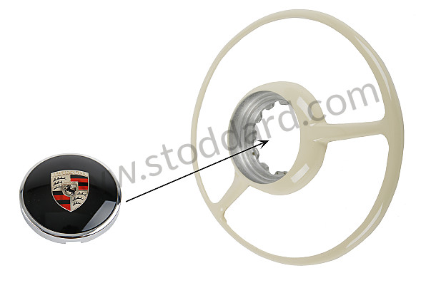 64434782101 - Complete Horn Button Assembly For Pre-A And 356A, 82mm Center Recess for Porsche 