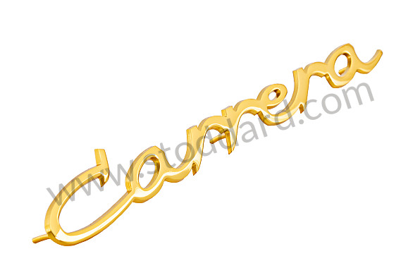 NLA55932500 - Carrera Script Emblem, Gold - 250mm 356 Carrera for Porsche 356B T5 &bull; 1959 &bull; 1600 (616/1 T5) &bull; Cabrio B T5 &bull; Manual Gearbox, 4 Speed