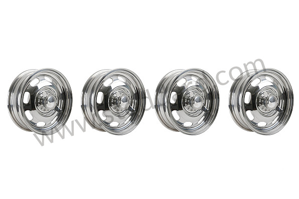 A64468010SET - LOOK 15 X 5 WHEEL KIT WITH RUDGE TYPE CENTRAL HUB (4 COMPLETE WHEELS) for Porsche 356A &bull; 1955 &bull; 1300 (506/2) &bull; Cabrio A T1 &bull; Manual Gearbox, 4 Speed