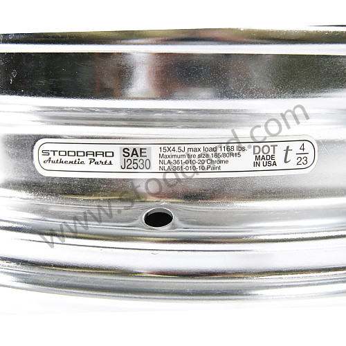 NLA36101020 - Chrome 15 x 4.5 drum brake wheel for Porsche 356A &bull; 1955 &bull; 1300 (506/2) &bull; Cabrio A T1 &bull; Manual Gearbox, 4 Speed