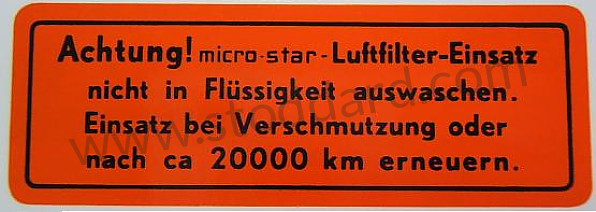 NLA70100200 - Knecht Air Cleaner Decal For 356 And 912, Water Transfer for Porsche 