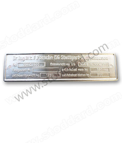64470110108 - Chassis Data Plate Heizeinrichtung ( Heating Device ) for Porsche 