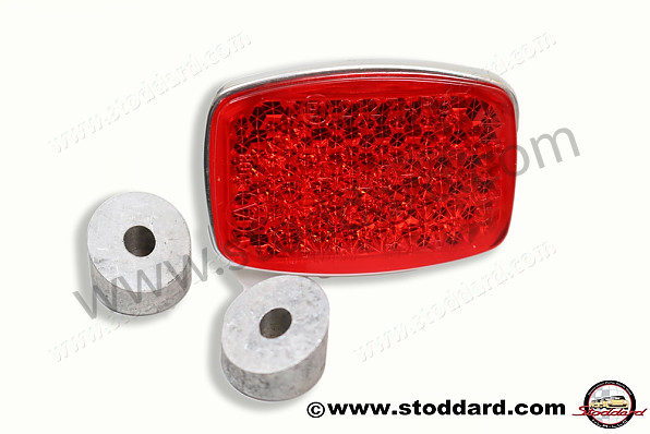 64473150100 - Rear Reflector, Plastic Lens With 6mm Stud, Aluminum Base And Washers for Porsche 356B T6 &bull; 1961 &bull; 1600 (616/1 T6) &bull; Cabrio B T6 &bull; Manual Gearbox, 4 Speed