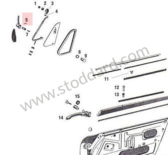 90009000100 - Vent Wing Handle Grooved Pin 356 / 911 1965-76 912 for Porsche 