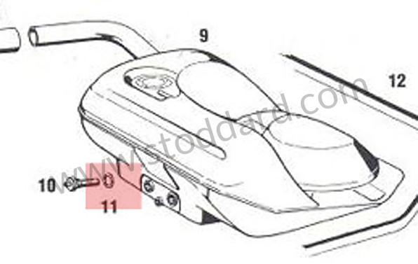 90012301130 - Oil Drain Seal Ring, Also Used For Fitting On Fuel Tank (65-68 911) for Porsche 