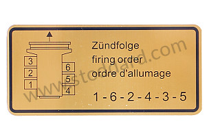 Firing Order Decal, Black Border For 911 1969-1978.  (90100650200)
