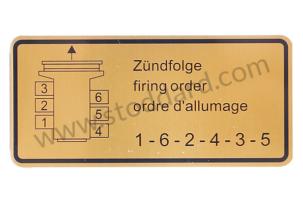 90100650200 - Firing Order Decal, Black Border For 911 1969-1978. for Porsche 
