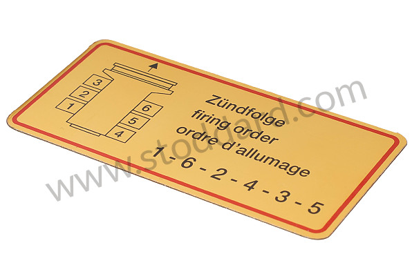 90100650200R - Firing Order Decal, Red Border For 911 1965-1968. for Porsche 