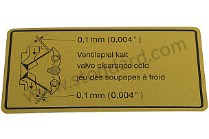 Valve Clearance Decal, Black Border, 911 1969-1989.  (90100650300)