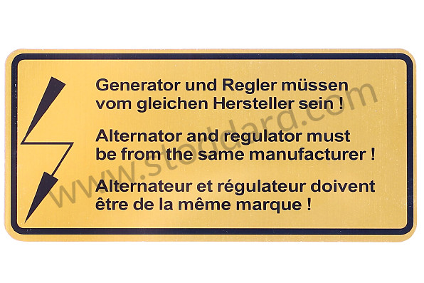 90100650800 - Alternator Decal For 911 1969-1976 for Porsche 911 65-69 &bull; 1969 &bull; 2.0T &bull; Coupe &bull; Manual Gearbox, 5 Speed