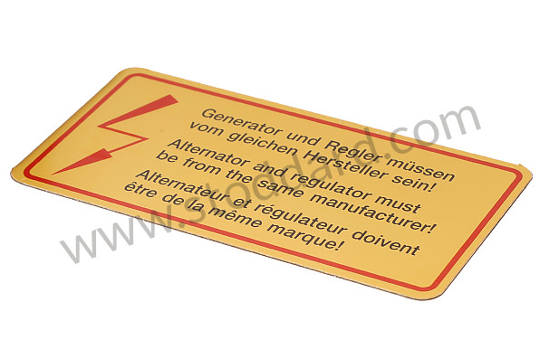 90100650800R - Alternator Decal, Red Border For 911 1965-1968 for Porsche 