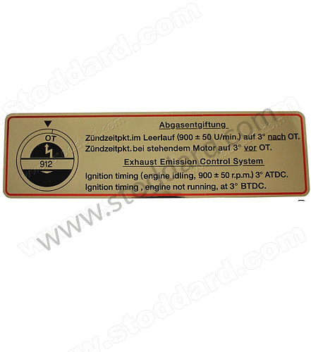 90100650900R - Timing Decal With Red Border For 912 1965-1968 for Porsche 