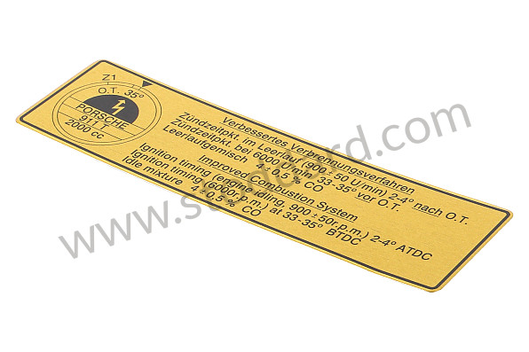 90100650901 - Timing Decal. 1969 911t. for Porsche 
