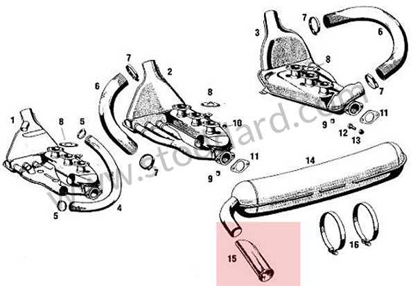 90111124501 - Exhaust Tip Chrome Original Porsche Part, 911, 1965-73 And 914-6 for Porsche 