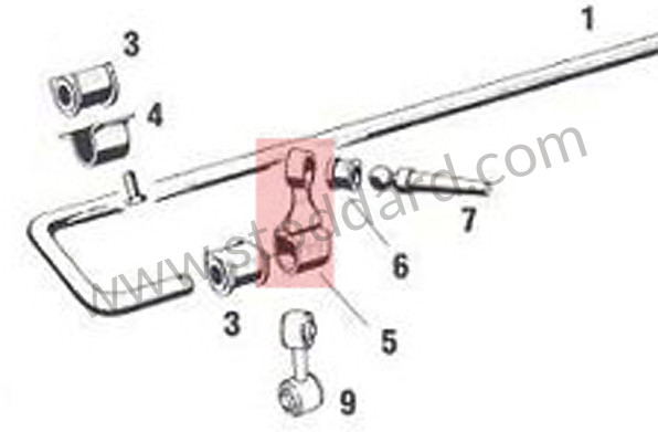 90133373101 - Rear Anti-Roll Bar Drop Link, Left, 911 1965-1977. for Porsche 