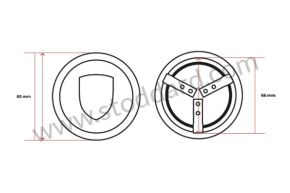 90136103201 - Center Cap, 3 Prong For Porsche Alloy Wheels for Porsche 