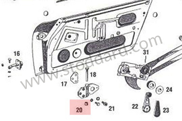 90153131121 - Door Hinge Bushing, 911 912 1965-1989 for Porsche 