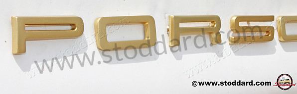 90155930122 - Individual Letter Porsche Decklid Emblem Set. Satin Gold Finish. 911 912 1967-1971 for Porsche 