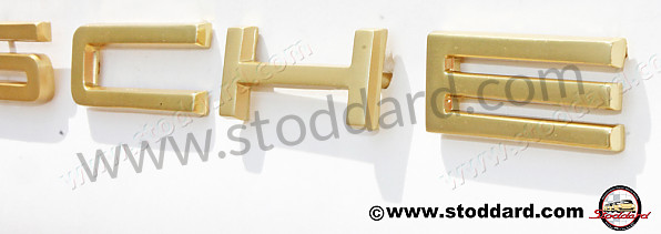 90155930122 - Individual Letter Porsche Decklid Emblem Set. Satin Gold Finish. 911 912 1967-1971 for Porsche 