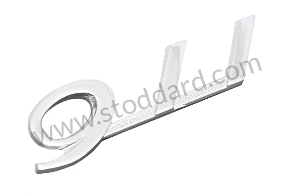 90155930320 - 911 Emblem, Silver, Slanted Script. Early 911 1965-1966. for Porsche 