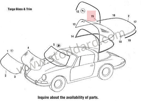 90156556240 - Right Side Aluminum Trim End Piece 1968-1973 (targa). for Porsche 