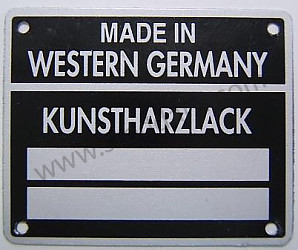 Paint Data Plate For 911 1970-83  (90170111105)