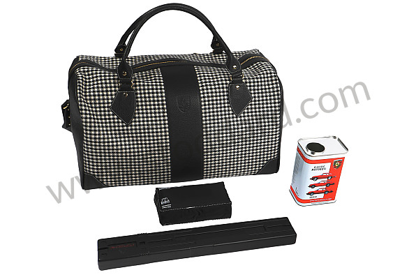 90180213105 - Porsche Classic Pepita and Black Leather Touring Bag for Porsche 