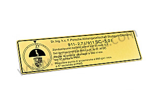 Ignition Timing Decal For 911 1974-1983  (91100650101)