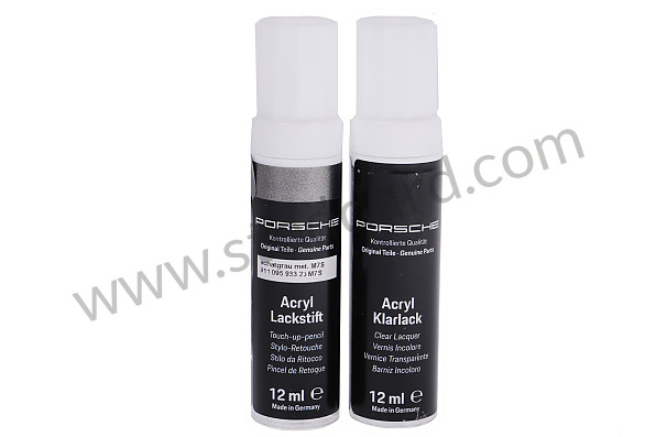 91109593323M7S - PAINT TOUCH-UP APPLICATOR SET COMPRISING: PAINT TOUCH-UP APPLICATOR PRIMER PAINT TOUCH-UP APPLICATOR CLEAR LACQUER ACHAT GREY METALLIC for Porsche 