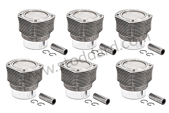 91110394301SET - Mahle Piston And Cylinder Set, 2.4 Liter Compression Ratio 8.0:1. 1972-1973 911e. for Porsche 